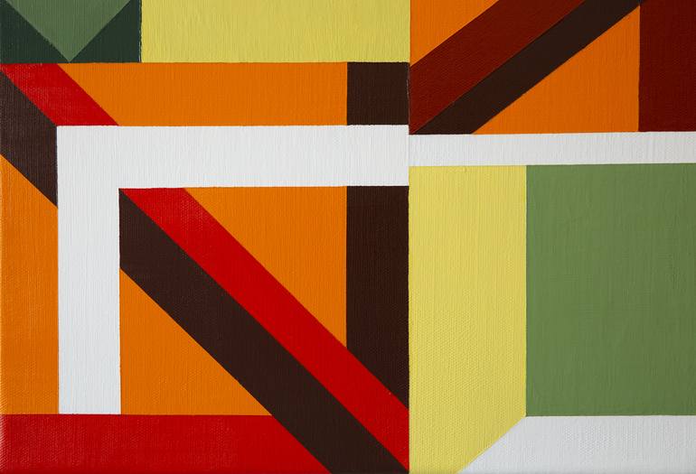 Original Abstract Geometric Painting by Adrian Banu