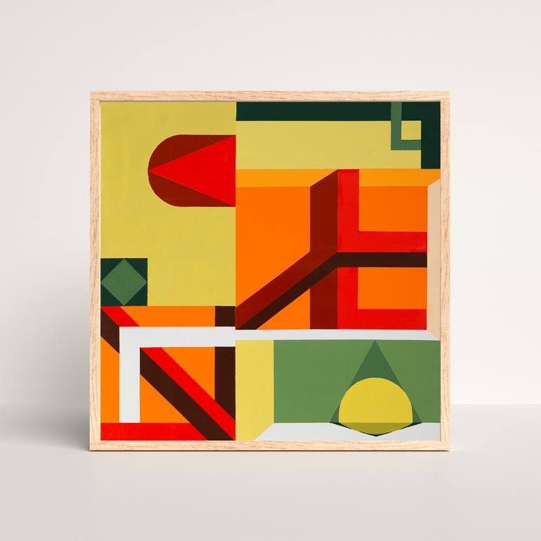 Original Abstract Geometric Painting by Adrian Banu