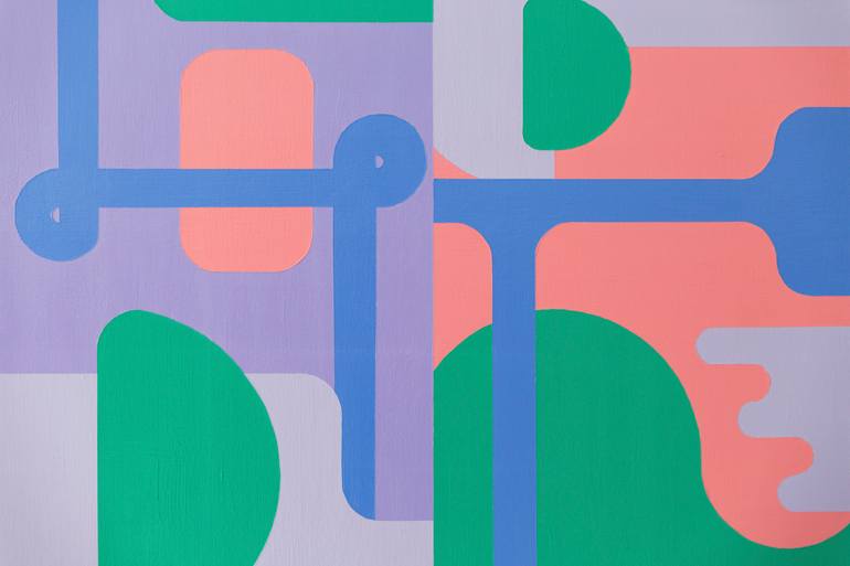 Original Abstract Geometric Painting by Adrian Banu