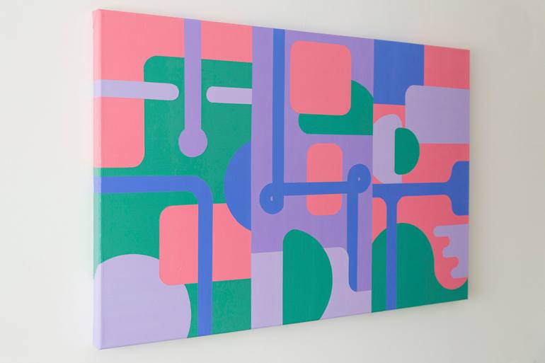 Original Abstract Geometric Painting by Adrian Banu