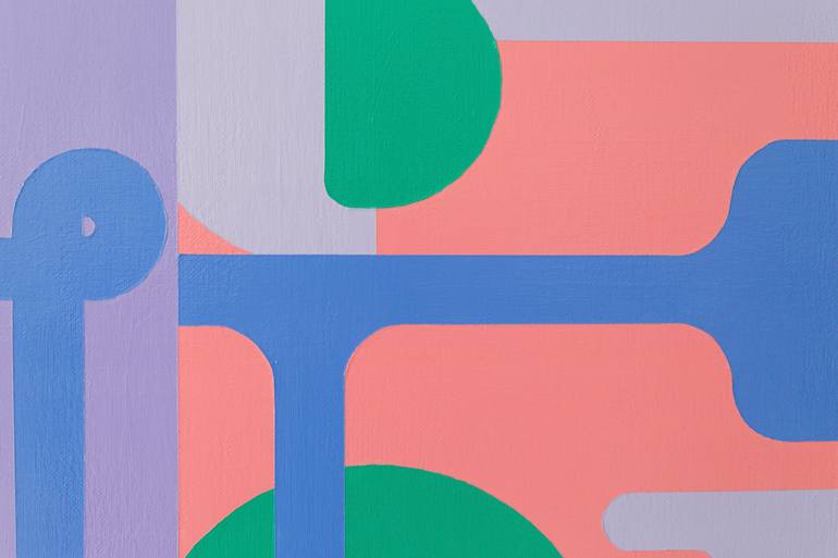 Original Abstract Geometric Painting by Adrian Banu