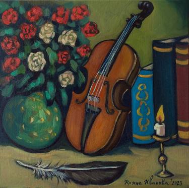 Still life with violin thumb