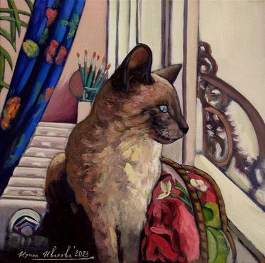 Original Expressionism Cats Paintings by Irina Ivanova