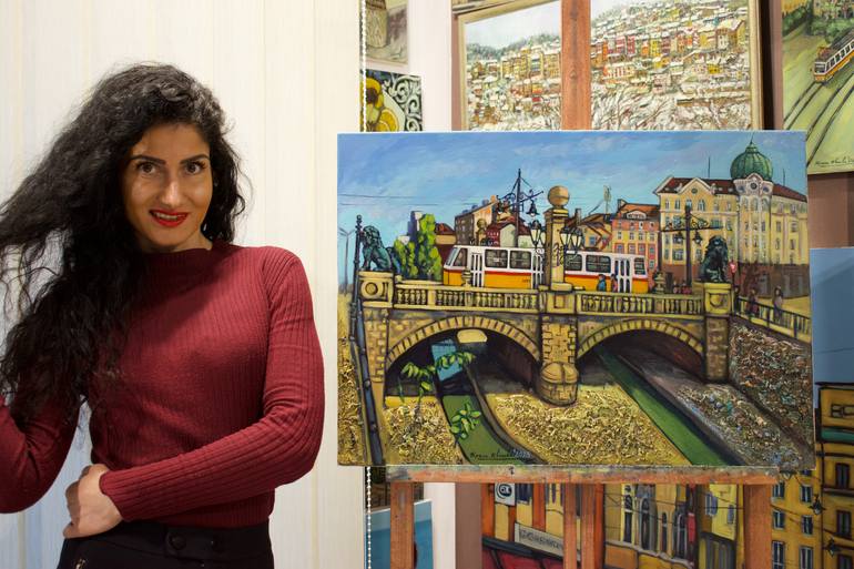 Original Expressionism Cities Painting by Irina Ivanova