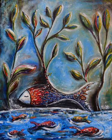 Print of Fish Paintings by Iryna Kushnir