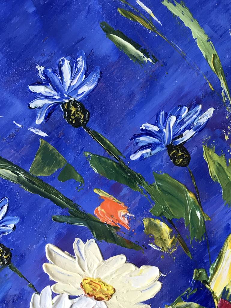 Original Art Deco Floral Painting by Nadia Vysochanskaya