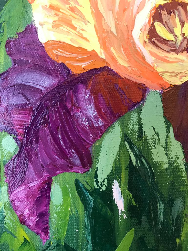 Original Abstract Expressionism Floral Painting by Nadia Mcvys