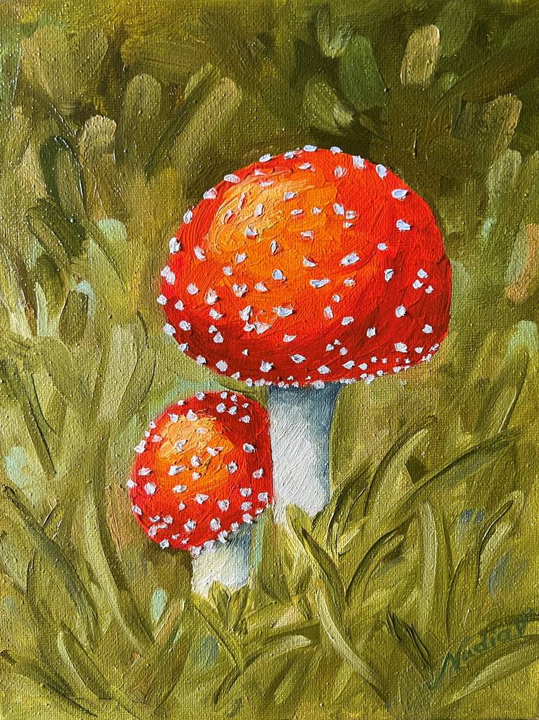 Mushrooms Agaric Painting By Nadia Vysochanskaya Saatchi Art   8513051 WIJWGPBO 7 