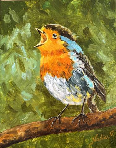 Robin Bird on Branch thumb