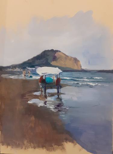 Print of Impressionism Beach Paintings by Raffaele Biondi