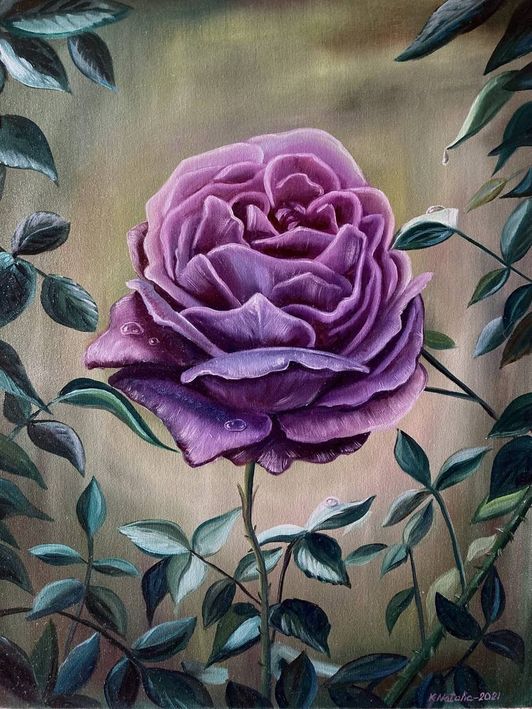 purple rose painting