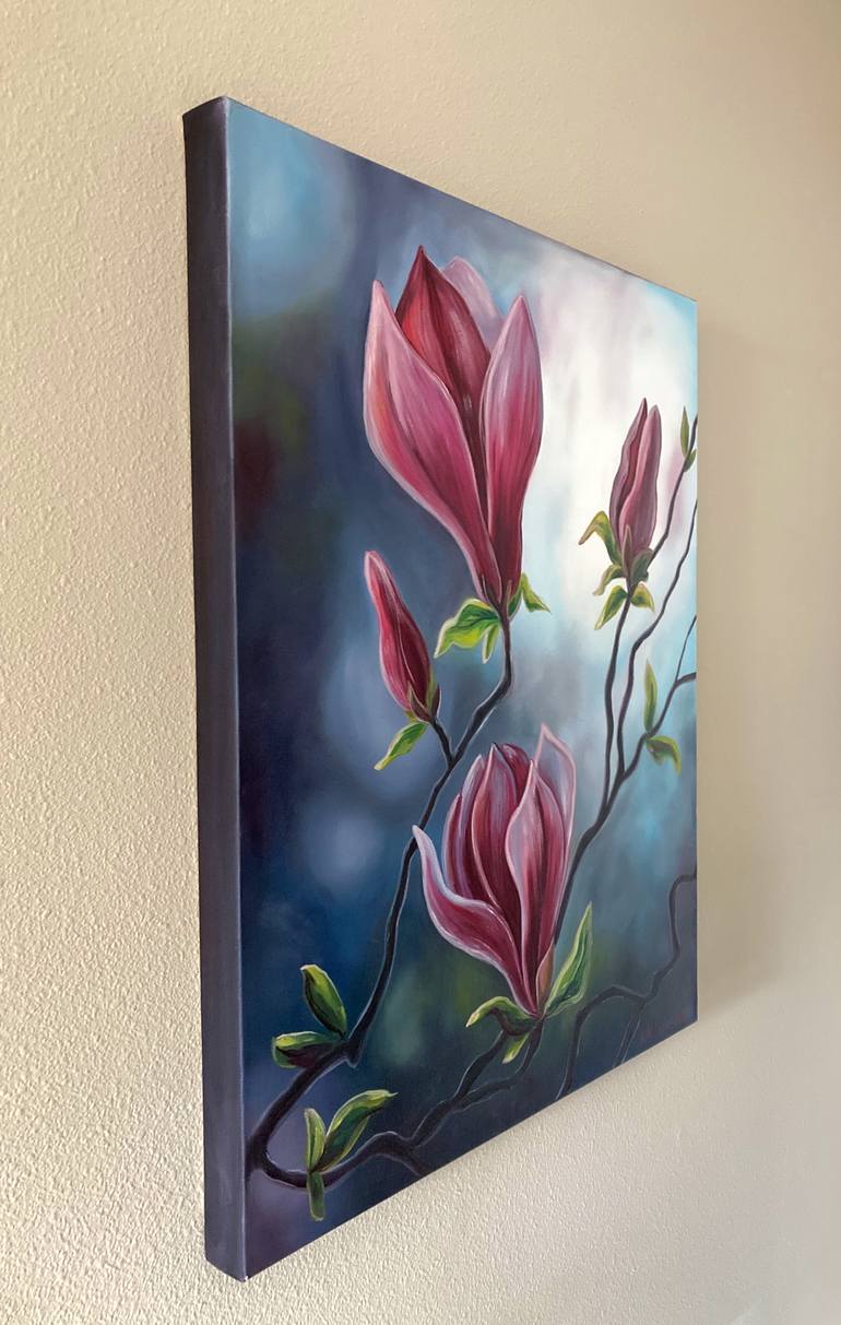 Original Abstract Floral Painting by Natalia Karapunarly