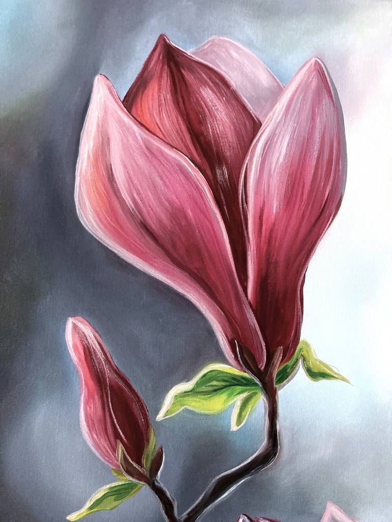 Original Abstract Floral Painting by Natalia Karapunarly
