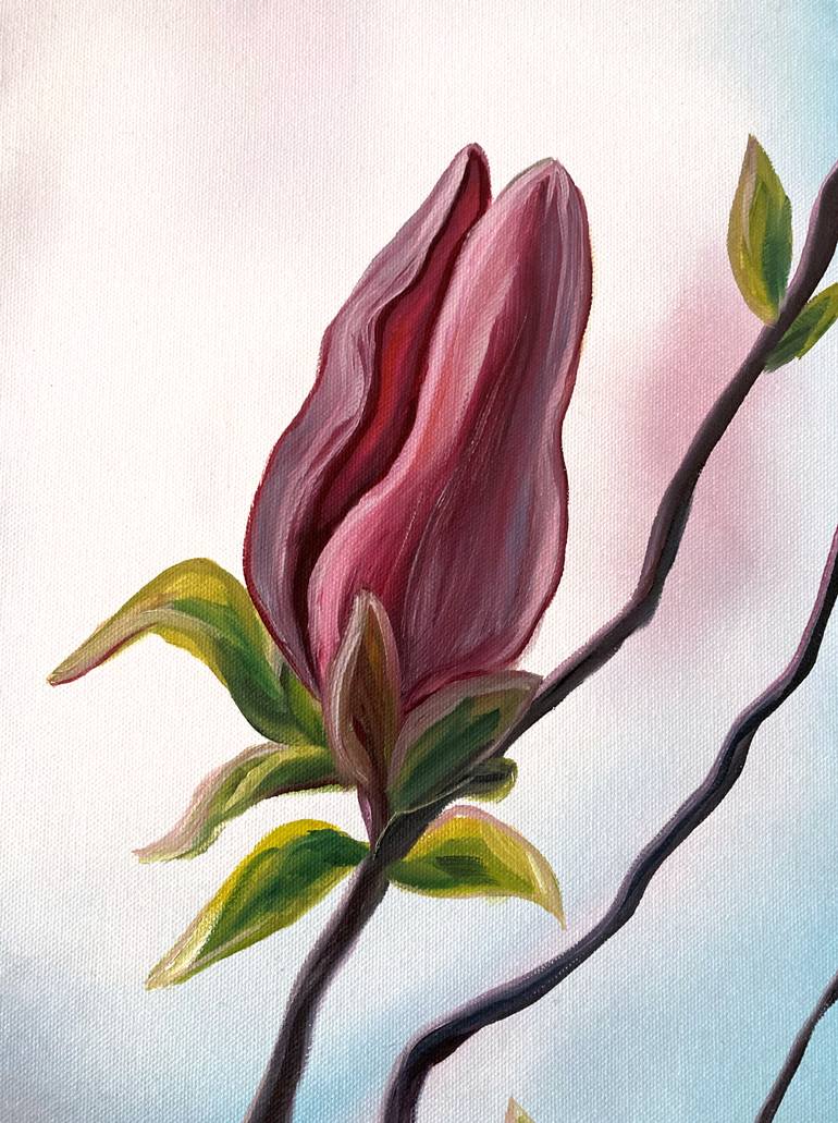 Original Abstract Floral Painting by Natalia Karapunarly