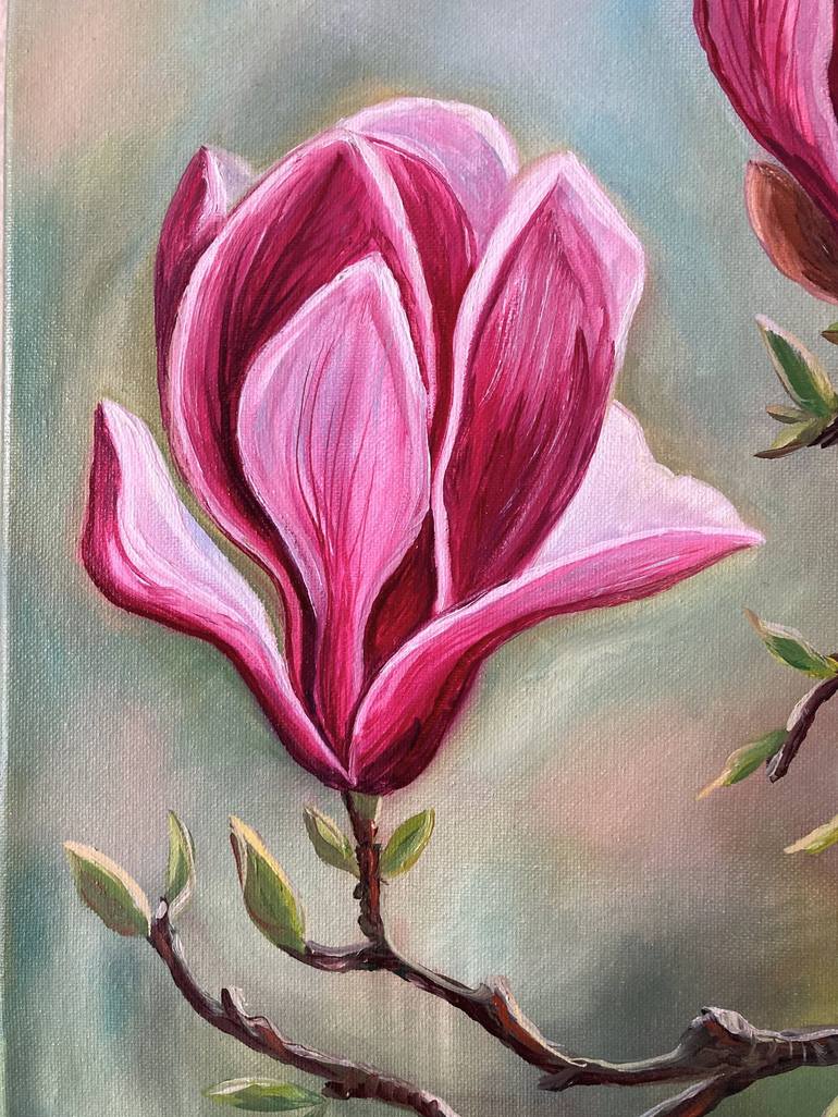 Original Art Deco Floral Painting by Natalia Karapunarly