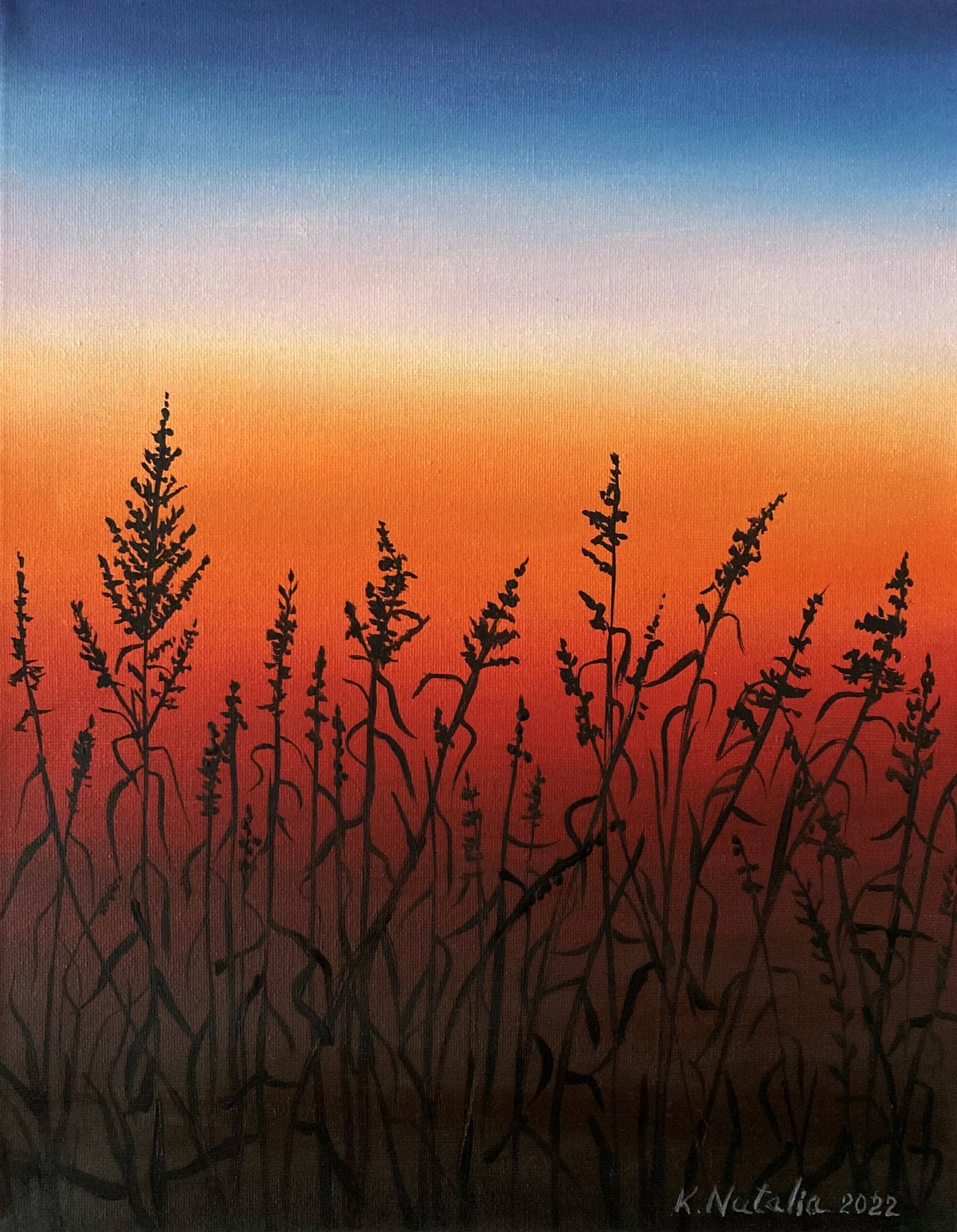 grassland sunset