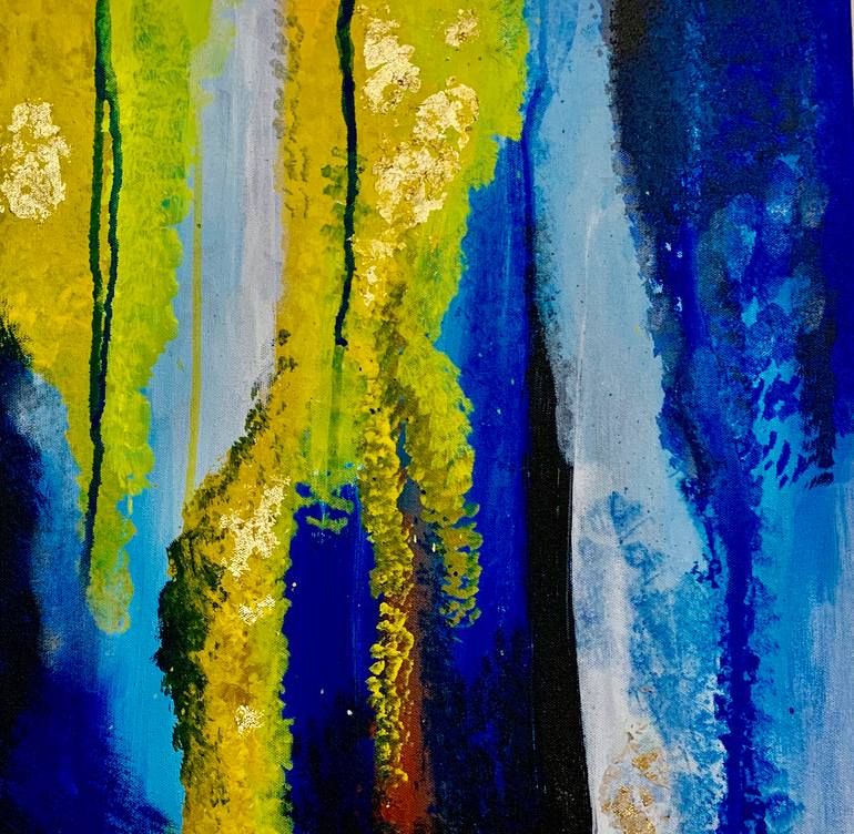Abstract (Blue yellow) Painting by Reshma Parvin Abstract Saatchi Art