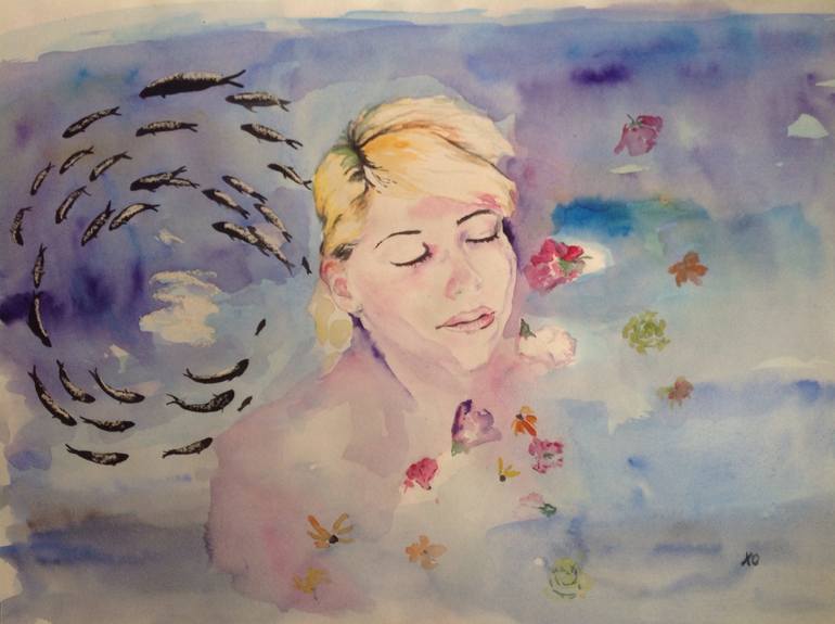 meditation in the water Painting by Олег Хе | 