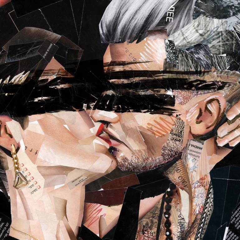 Original Figurative Erotic Collage by Naomi Shalev