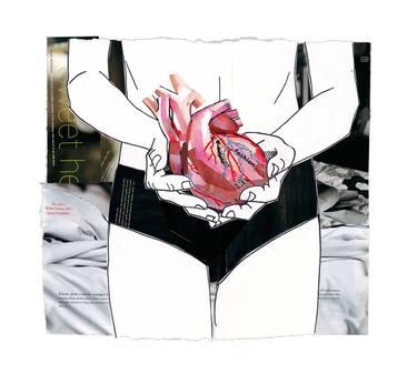 Pink Heart - Handmade Collage thumb