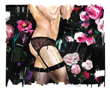 Original Conceptual Erotic Collage by Naomi Shalev