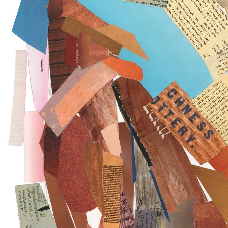 Original Expressionism Nude Collage by Naomi Shalev