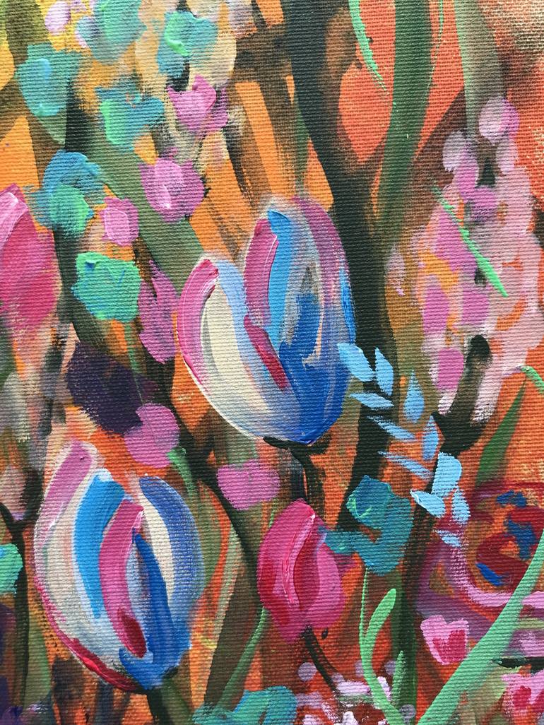Original Expressionism Floral Painting by Julie Stepanova