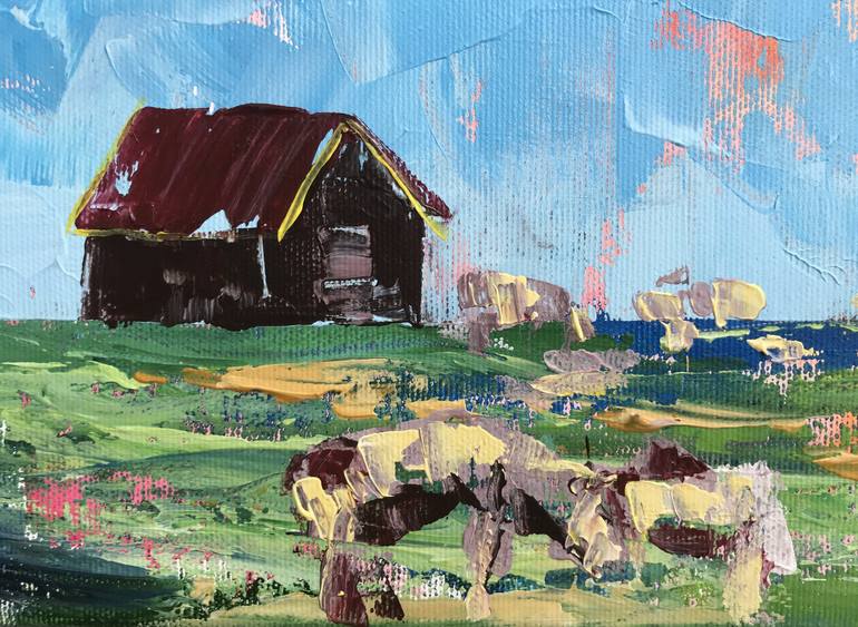 Original Abstract Expressionism Landscape Painting by Julie Stepanova