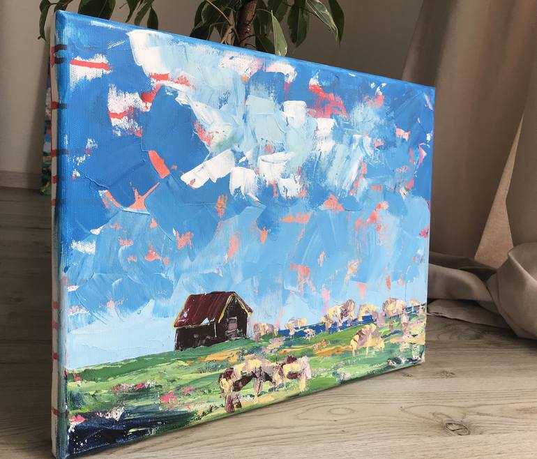 Original Abstract Expressionism Landscape Painting by Julie Stepanova