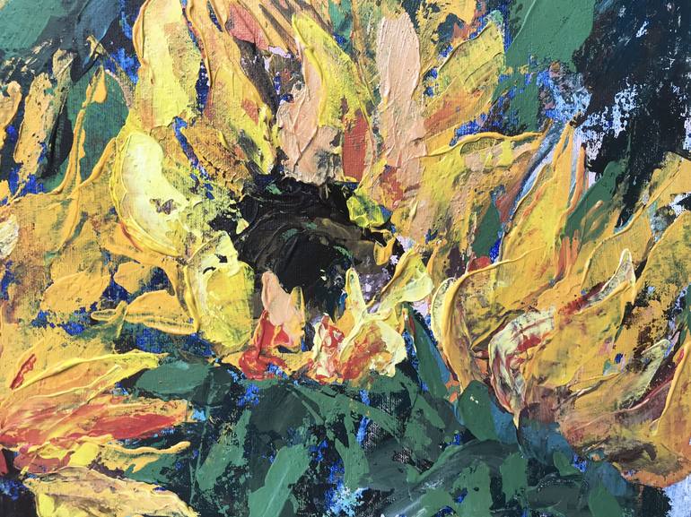 Original Abstract Floral Painting by Julie Stepanova
