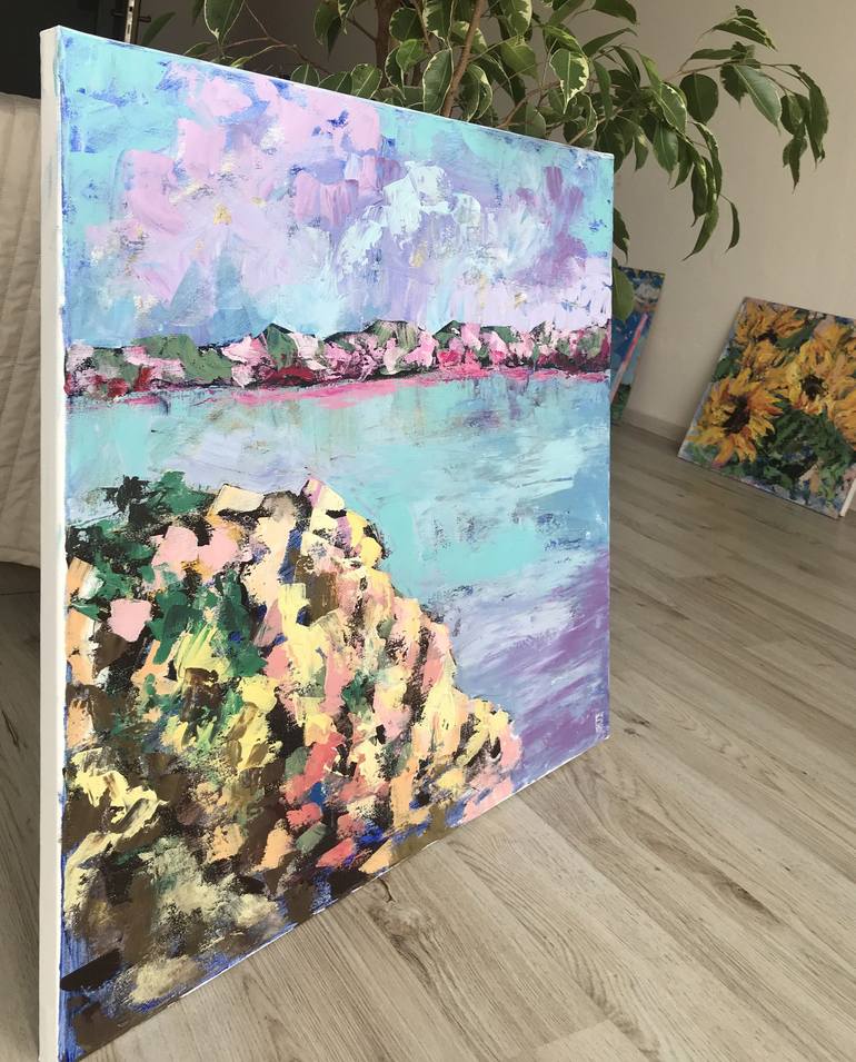 Original Abstract Seascape Painting by Julie Stepanova