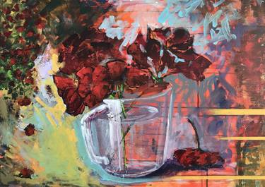 Print of Abstract Expressionism Floral Paintings by Julie Stepanova