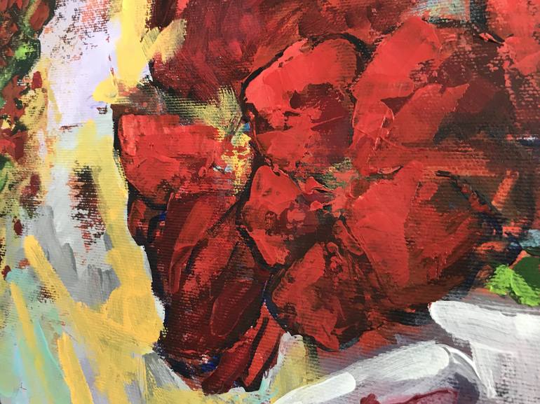 Original Abstract Expressionism Floral Painting by Julie Stepanova