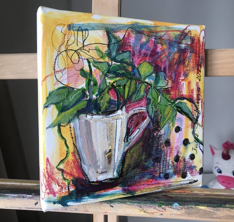 Original Abstract Expressionism Botanic Painting by Julie Stepanova