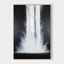 A UNTITLED large black and white waterfall oil/acrylic painting.