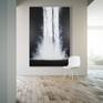 A UNTITLED large black and white waterfall oil/acrylic painting.