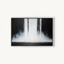 A medium size black and white waterfall oil/acrylic painting (Untitled).