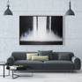 A medium size black and white waterfall oil/acrylic painting (Untitled).