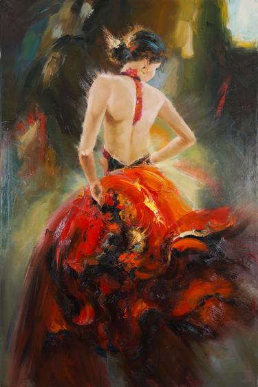 Original Impressionism Women Painting by Shawn Chen