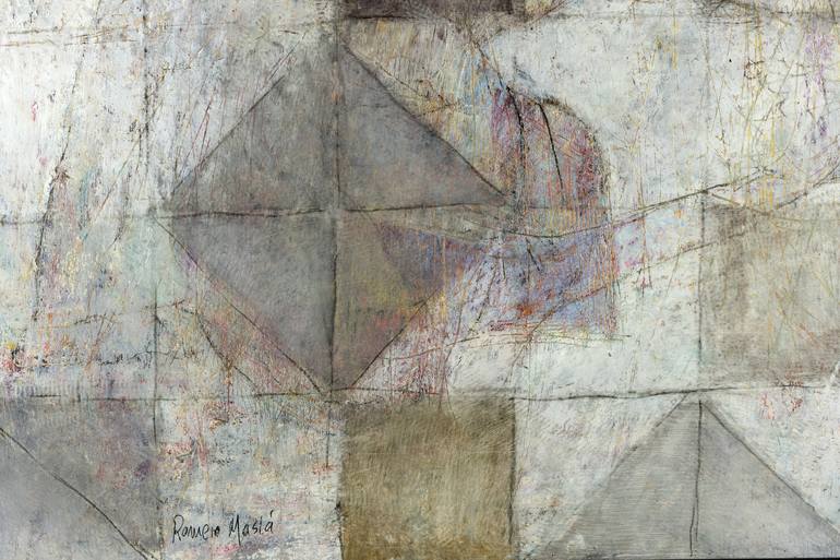 Original Abstract Geometric Painting by Rafael Romero Masiá