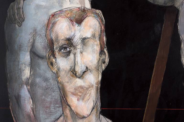 Original Conceptual Humor Painting by Rafael Romero Masiá