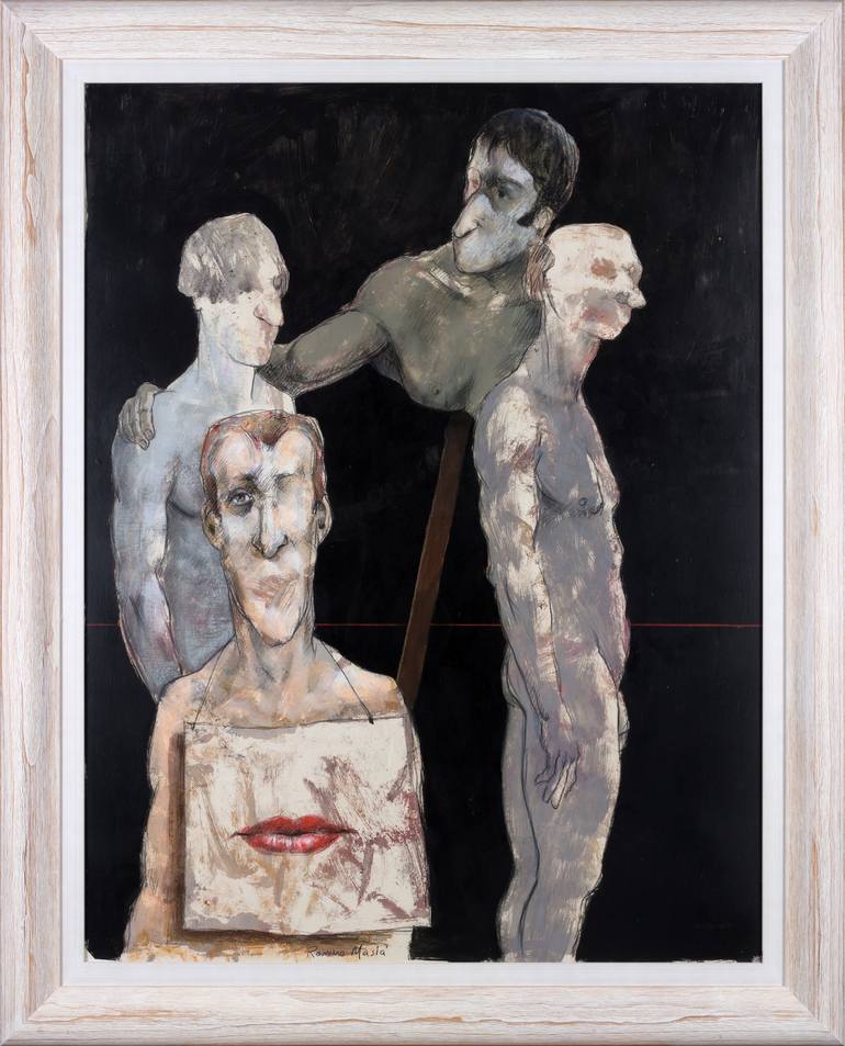 Original Conceptual Humor Painting by Rafael Romero Masiá