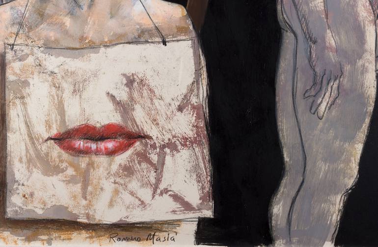 Original Conceptual Humor Painting by Rafael Romero Masiá