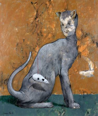 Print of Cats Paintings by Rafael Romero Masiá