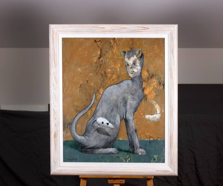 Original Cats Painting by Rafael Romero Masiá