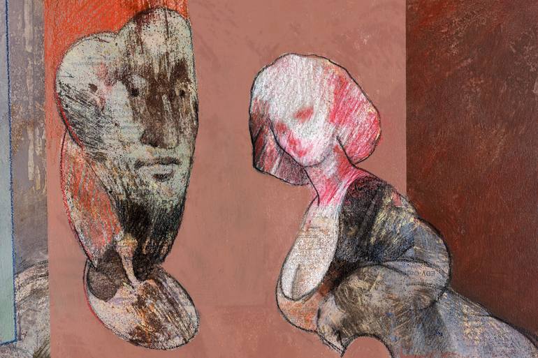 Original Abstract Women Painting by Rafael Romero Masiá