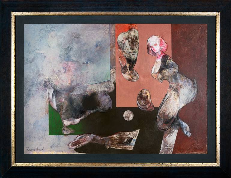 Original Abstract Women Painting by Rafael Romero Masiá