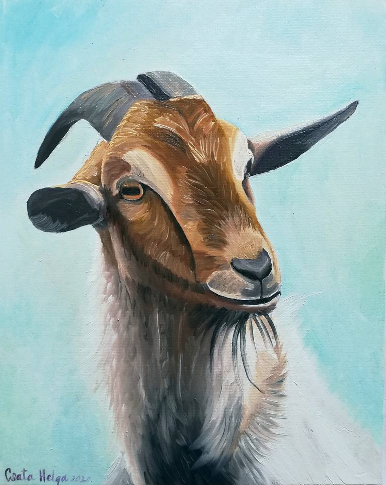 The goat Painting by Csata Helga | Saatchi Art
