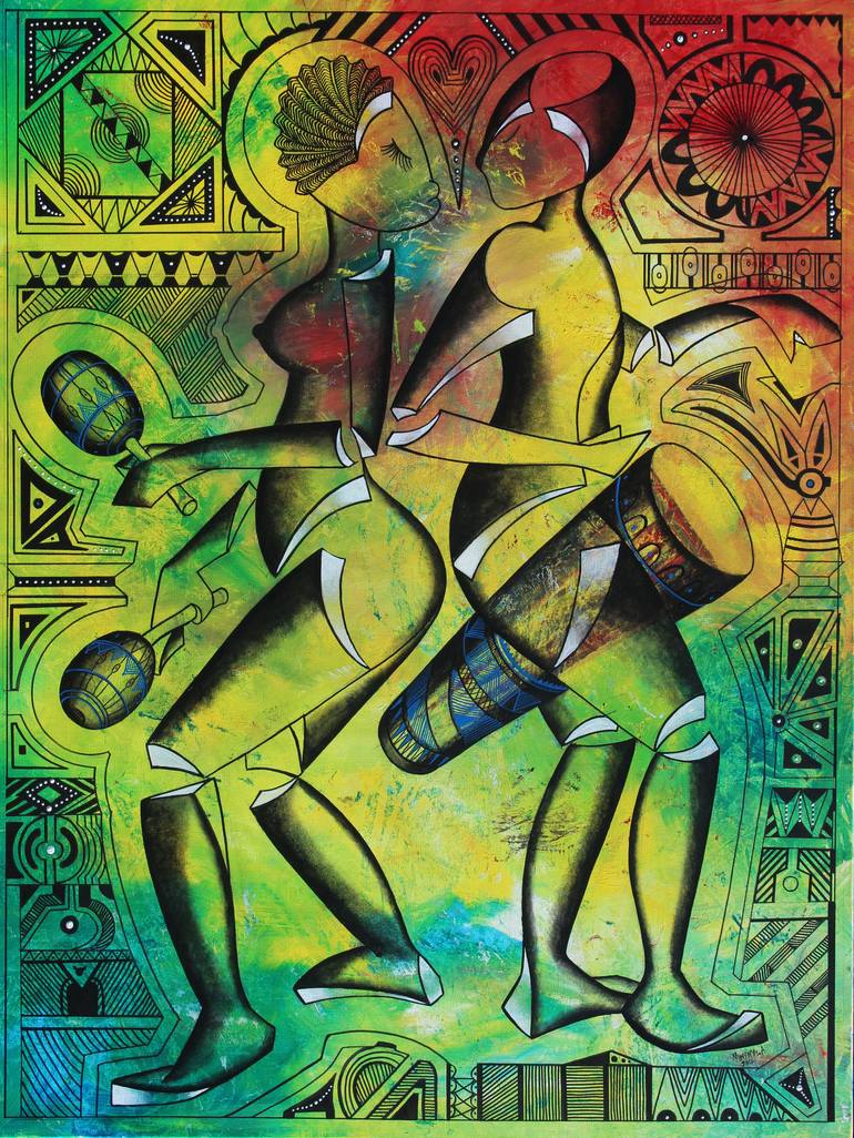 Drum Players Painting by Art Ni AbuDrum Players Painting by Art Ni Abu  