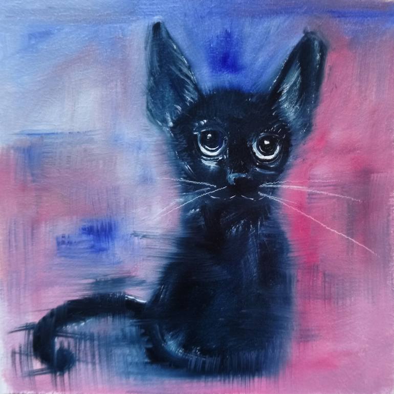 Sad cat Painting by Sabina Buhal Saatchi Art